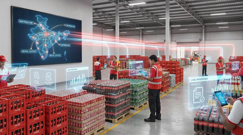 Distribution visibility solution for Hindustan Coca-Cola Beverages implemented by Vxceed.