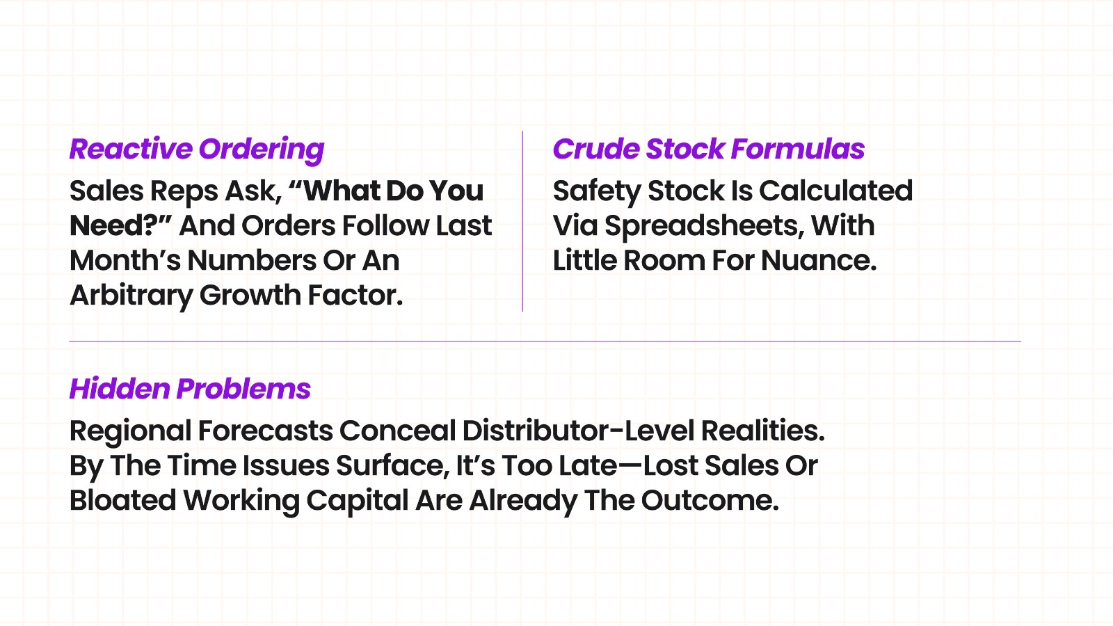 Hidden problems in traditional primary replenishment systems
