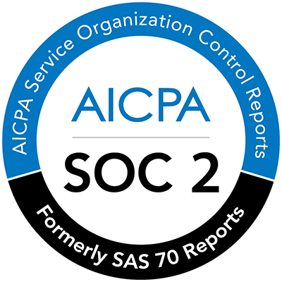 SOC 2 Type 2 certification badge indicating Vxceed’s audited security, availability, and confidentiality controls.